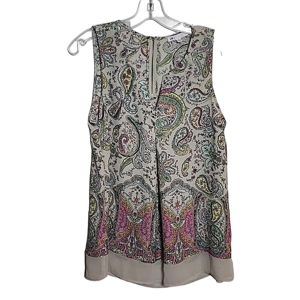 DR2 Back Zip Sleeveless Blouse, Size Medium
